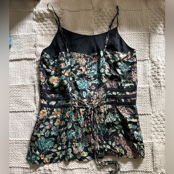 Johnny Was 100% Silk Floral Camisole - Picture 2 of 5